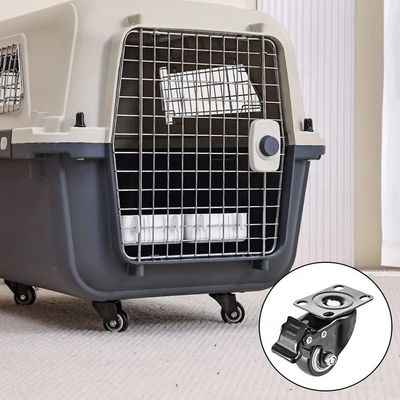 安全なダブルドアデザイン 猫犬 荷物 旅行用ケース 輪と超大きなスペース