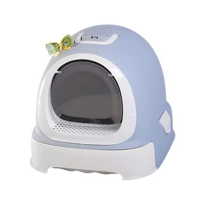 簡単にクリーン ドラエモンデザイン スクーパーと蓋付きの猫ゴミ箱 ゴミを散らすのを防ぐ