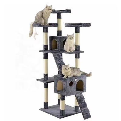 ODM デザイン 豪華 天然木 ペット 家具 木製の大猫のための大きな登山猫 木製の大猫 2色 シサルロープ