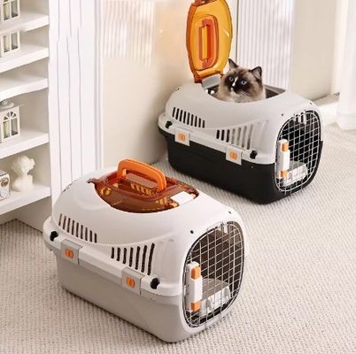 PP ペット旅行バッグ 猫用 キャリヤ ハード表面 空中輸送箱 小型犬や猫用