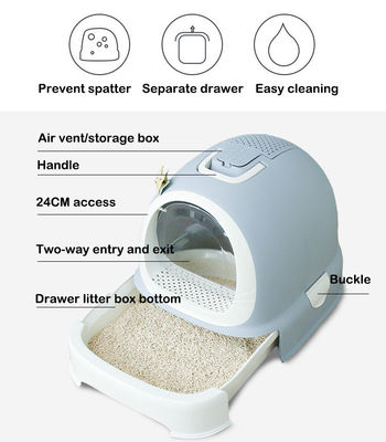 猫と犬のための猫のゴミ箱 プラスチック製のキャプチャ付きのシフトキティの引き出し トイレ