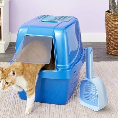猫のゴミを掃除する 青色 簡単 スクープ ショベル アクセサリー シンプル シフト スクーパー