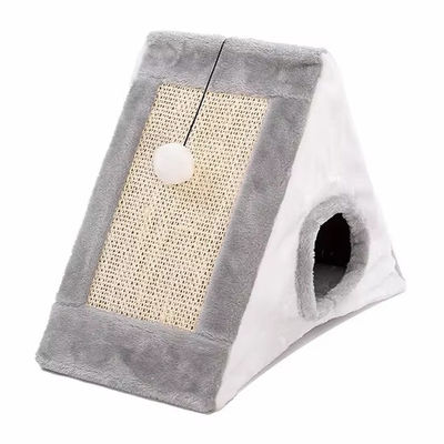 猫家具 ペットハウス プルーシュ 三角形 猫のベッド 猫の巣 暖かい 柔らかい 折りたたみ 可愛い 犬