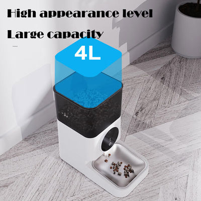 白いABS素材 4L猫用食品配給器 錠蓋とタイム付きペットフィッダー制御