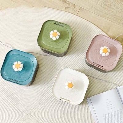 花の形 プラスチック 電子 自動 猫用 噴水器 ペット用 飲み物