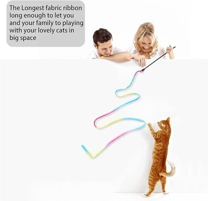インタラクティブな猫のおもちゃ クラシックレインボーロープ 猫と子猫の練習用の猫ティザースティック