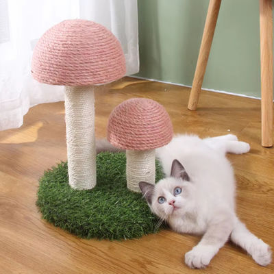 屋内猫のクライミングポスト インタラクティブなおもちゃ付きの持続可能のキノコ猫の掻き立てポスト