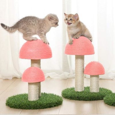 屋内猫のクライミングポスト インタラクティブなおもちゃ付きの持続可能のキノコ猫の掻き立てポスト