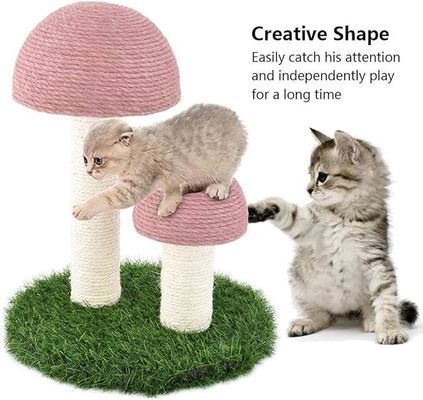 屋内猫のクライミングポスト インタラクティブなおもちゃ付きの持続可能のキノコ猫の掻き立てポスト