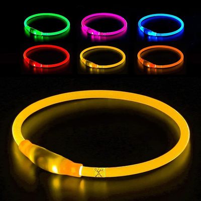 オーダーメイドロゴ付きのLEDグロウドッグカラー USB再充電式 防水 3つの点滅モード