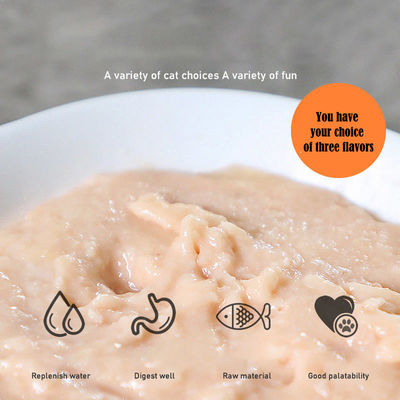 その他のペット用湿食 40% 鮮肉含有量 猫のサーモン 鶏のトウナギ 栄養のあるストライプ