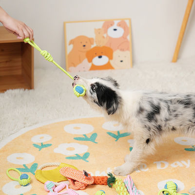 犬用玩具 7PC ペット用歯磨きとインタラクティブな楽しみのための編みついたロープ用玩具セット