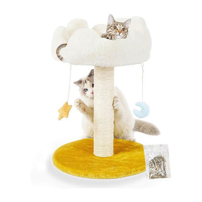 室内 ペットハウス 自然 シサル 掻き猫 木 暖かい ふわふわ 白い 雲 ベッド