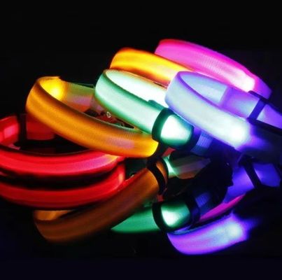 OEM/ODM サービス 提供 カスタム 防水 LED ペット ネックレス 反射 光犬