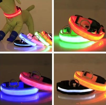 OEM/ODM サービス 提供 カスタム 防水 LED ペット ネックレス 反射 光犬