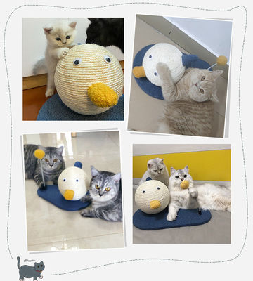 ODMデザイン 猫のガラガラ玩具 シサル ロープボール 運動ループ 楽しい遊びとキティの休憩