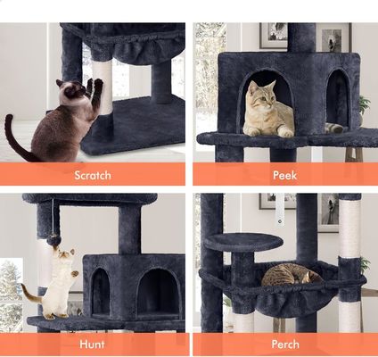 パーソナライズ サービス 提供 143cm 猫の木 プルーッシュ パーチ 多層猫塔