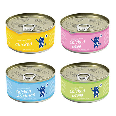 85g 170gの缶詰食品で 消化器の健康のための本物の天然の混合味の猫のトリートメント