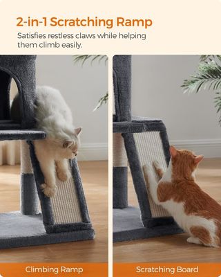 持続可能 ライトグレーの猫の木 玩具の猫塔 コンドミニアム 猫の家