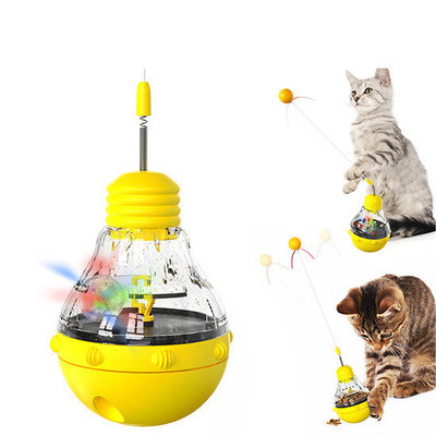 遊び心のある猫の棒 猫のトリートメント ディスペンサー 食物流出 電球 回転式フラッシュ トンブル