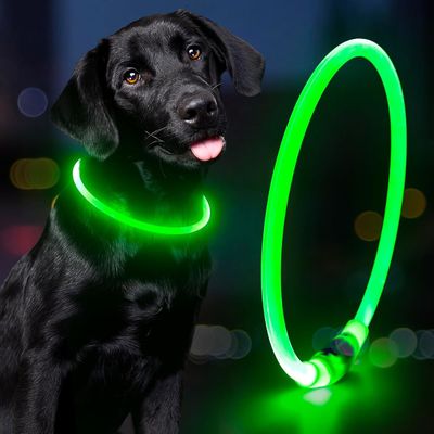 USB 充電式 防水 犬襟 夜行 訓練 固体パターン