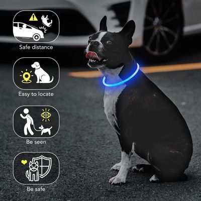 USB 充電式 防水 犬襟 夜行 訓練 固体パターン