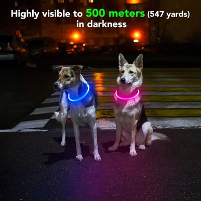 USB 充電式 防水 犬襟 夜行 訓練 固体パターン
