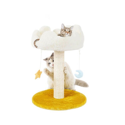 プルーシュ キュート 猫 木 白い 雲 猫 塔 小さな猫 と 動物
