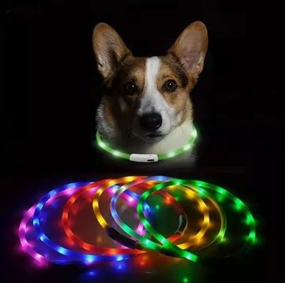 カスタマイズサービス 提供 防水USB 再充電可能なシリコン LED 犬の襟