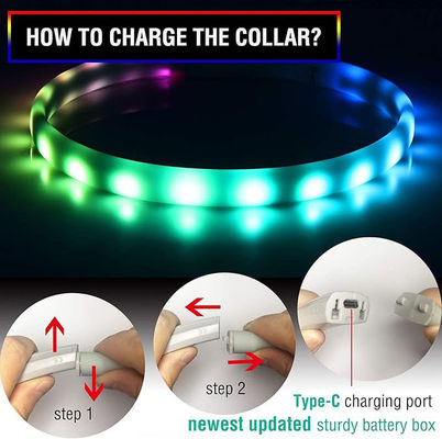 カスタマイズサービス 提供 防水USB 再充電可能なシリコン LED 犬の襟