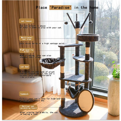 多層猫 登り Sisal フレーム モダン 木 大きい猫 木 塔 家具 スクラッチ ポスト