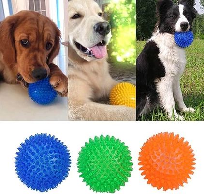 パーソナライズ サービス 提供 TPR スキイキー スパイキー ボール 犬 歯磨き用 噛むおもちゃ