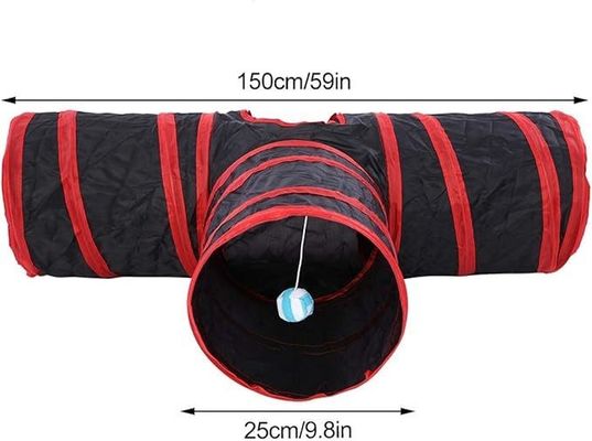 安全で耐久性のある 折りたたむペットトンネル ポリエステル 拡張性猫遊びテント インタラクティブなおもちゃ