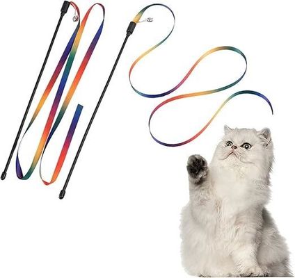 多彩織物 猫のティザースティック 歯科機能が簡単な持続可能なトレーニングおもちゃ