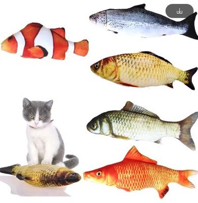 持続可能でインタラクティブな遊び時間のために Catnip Plush Electric Moving Fish Cat Toy
