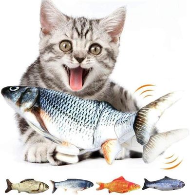 持続可能でインタラクティブな遊び時間のために Catnip Plush Electric Moving Fish Cat Toy