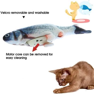 持続可能でインタラクティブな遊び時間のために Catnip Plush Electric Moving Fish Cat Toy