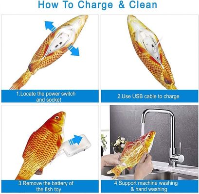 持続可能でインタラクティブな遊び時間のために Catnip Plush Electric Moving Fish Cat Toy