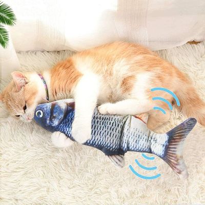 持続可能でインタラクティブな遊び時間のために Catnip Plush Electric Moving Fish Cat Toy