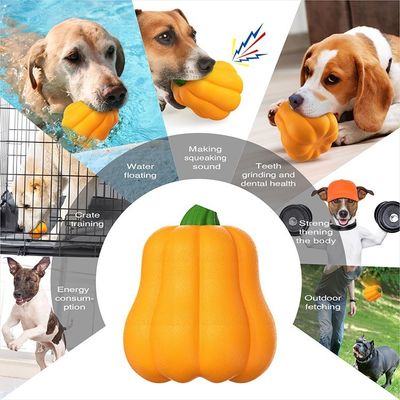 TPR パンプキンボールシェイク 微笑む音 飼育と訓練のためのインタラクティブな犬のおもちゃ