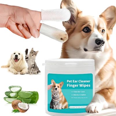 カスタムロゴ ペット用耳清掃用 毛巾 犬用 猫用 携帯用 指清掃用