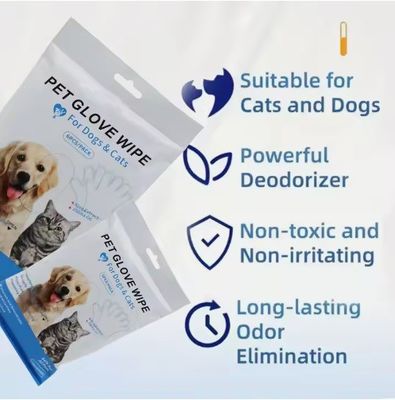 パーソナライズド ロゴ 受け入れられる 6PCS パック ペット 掃除 手袋 PET 整形 濡れたタオル