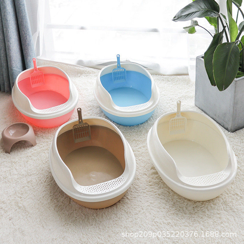 高面 PP プラスチック 猫 トイレ 大きい 防水 オープン トップ 猫 ゴミ箱 室内用