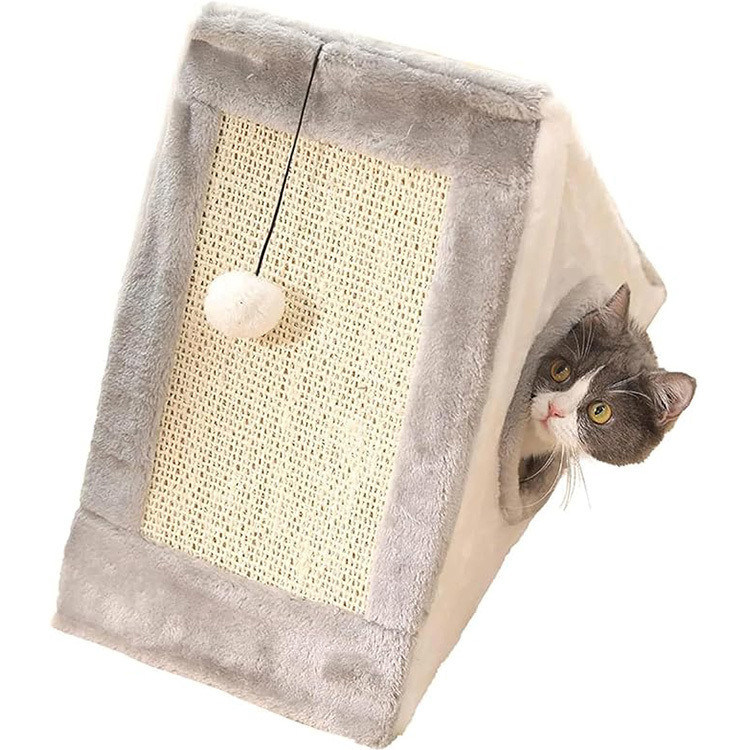楽しい遊び 猫と犬 ユニバーサル ペットベッド 猫 クライミングフレーム 三角猫 掻き板 鋭い爪 シサル 玩具ベッド