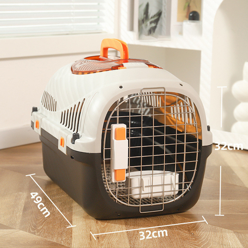 PP ペット旅行バッグ 猫用 キャリヤ ハード表面 空中輸送箱 小型犬や猫用
