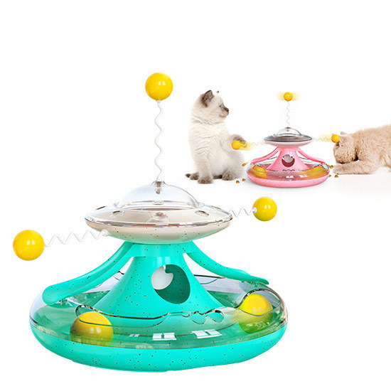 長い時間使用 優位性 猫 パリー 玩具 漏れ 食べ物 ペット パズル インタラクティブ ターンテーブル 玩具