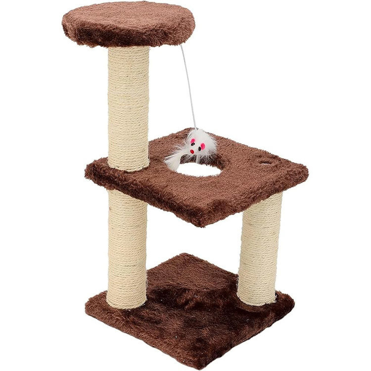 3列3層の四角板 活気のある室内猫のための猫の草木