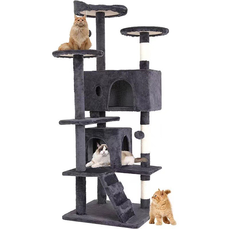 楽しい遊び ペット 玩具 猫 木 頑丈 な 掻き立て 柱 と 大きな 登り 枠