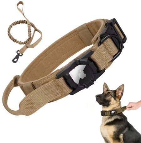 犬のネックレス エコフレンドリーナイロン 調整可能なペットネックレス エアタグ GPS追跡犬のリード