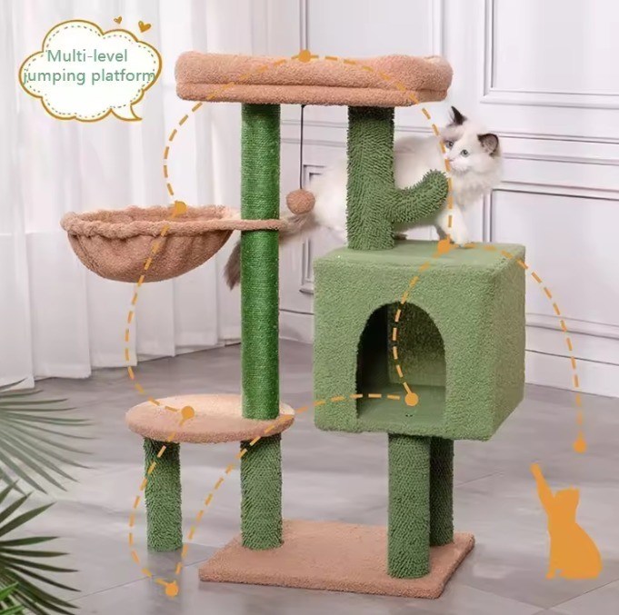 猫 掻き家 玩具 小型 緑色 猫 樹 カクタス 猫 室内 猫 の ため の 掻き 器